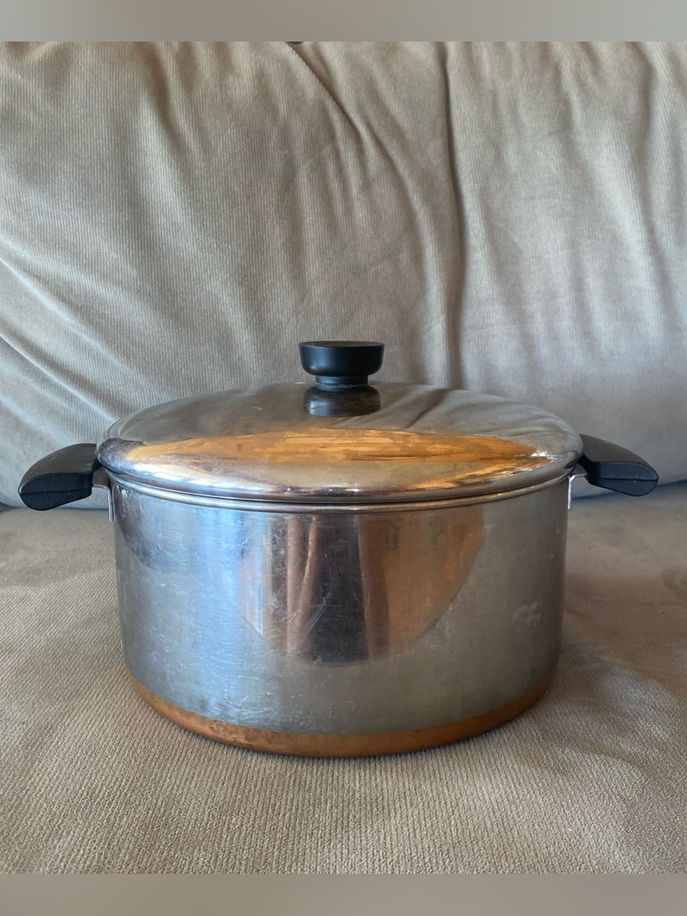 Revereware Copper Bottom Stainless Steel Pot With Lid 3 Qt Capacity